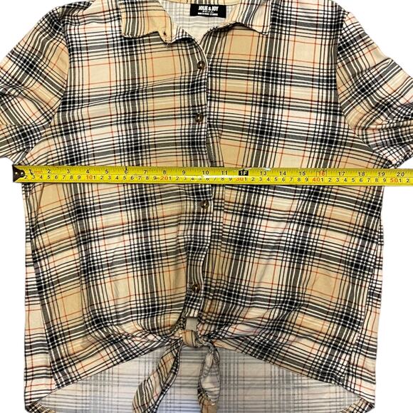Jolie & Joy By FCT Plaid Tie Front Shirt Size X-Large - Picture 3 of 4